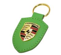 Porsche & smalto portachiavi in pelle con confezione regalo (verde)