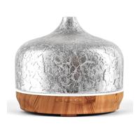 Porseme Diffusore di aromi, 500 ml, diffusore di vetro soffiato a bocca, per oli essenziali, grande umidificatore ad ultrasuoni, freddo, silenzioso, 7 colori, LED per camera da letto, ultime 15-21