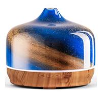 Porseme Diffusore di aromi, 500 ml, diffusore di vetro soffiato a mano, per oli essenziali, umidificatore a ultrasuoni, silenzioso, 7 tipi di colori di luce LED, ultime 15-21 ore, diffusore di olio