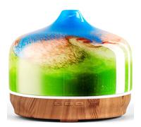 Porseme Diffusore di aromi, 500 ml, diffusore di vetro soffiato a mano, per oli essenziali, umidificatore a ultrasuoni, silenzioso, 7 tipi di colori di luce LED, ultime 15-21 ore, senza BPA per casa