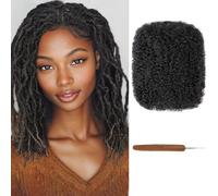 PORSMEER Afro Kinky Curl Bulk capelli veri, 20 cm, 30 g, confezione da 100% capelli veri per dreadlocks & Loc Extension Faux locs intrecciati, Twist Afro Kinky Bulk, possono colorare e candeggiare
