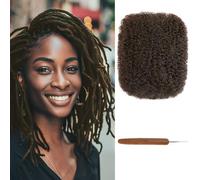 PORSMEER Afro Kinky Curl Bulk capelli veri, 20 cm, 30 g, confezione da 100% capelli veri per dreadlocks & Loc Extension Faux locs intrecciati, Twist Afro Kinky Bulk, possono colorare e candeggiare