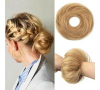 PORSMEER Capelli umani per acconciature a testa alta, elastico per capelli veri, design antiscivolo, Messy Bun Piece Double Coda di cavallo, panini Styling Essentials (27#)