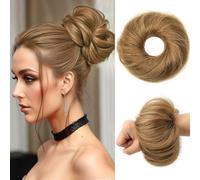 PORSMEER Capelli umani per acconciature a testa alta, elastico per capelli veri, design antiscivolo, Messy Bun Piece Double Coda di cavallo, panini Styling Essentials (6#)