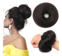 PORSMEER Capelli umani per acconciature a testa alta, elastico per capelli veri, design antiscivolo, Messy Bun Piece Double Coda di cavallo, panini Styling Essentials (1B#)