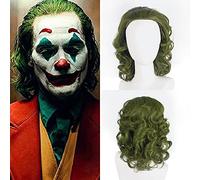 PORSMEER Parrucca da uomo Clown Joker riccia corta verde Cosplay parrucca Halloween costume party parrucche