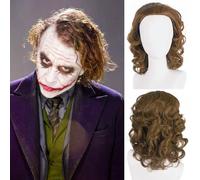PORSMEER Parrucca da uomo per cosplay e cosplay, morbida, stile jolly anni '70 e '80, parrucca corta e riccia, afro, resistente al calore, sintetica, per Halloween, cosplay, costume unisex (parrucca