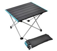 Porssaut Tavolo da campeggio portatile in alluminio Tavolo Pieghevole Compatto con borsa per il trasporto, per spiaggia, campeggio e viaggi (nero)