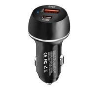 Port Car - Adattatore di ricarica rapida a velocità massima da 60 W, tecnologia avanzata PD QC 3.0 Rapid Power Delivery Technology, alimentazione universale per veicoli USB di tipo C | Multi
