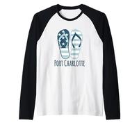 Port Charlotte Beach - Infradito con motivo nautico costiero patriottico Maglia con Maniche Raglan