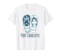 Port Charlotte Beach - Infradito con motivo nautico costiero patriottico Maglietta