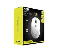Port Connect - Mouse senza fili, 2,4 ghz, USB-a e USB-C, silenzioso, colore: bianco