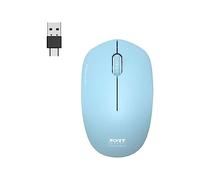 Port Connect Mouse Wireless PC Wireless 2.4 GHz Collection 2 per Computer - sensore Ottico 1600 dpi - 3 Pulsanti - Compatto. ambidestro e Silenzioso Azur Blu