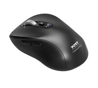 Port Connect Rechargeable Expert 6 button Bluetooth Mouse. Ambidextrous design includes horizontal scrolling adjustable speed optical sensor 1000/1600/2400/3200 DPI; built-in rechargeable battery; Ty