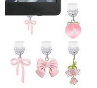 Port Cover, Cute Pendant Charms, Four Piece Set, Aesthetic Dustproof Caps, Type C Connector Guard, Accessory For Smartphone Laptop Tablet Computer Devices 180 Characters Only