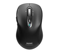 Port Connect Rechargeable Expert 6 button Bluetooth Mouse. Ambidextrous design includes horizontal scrolling adjustable speed optical sensor 1000/1600/2400/3200 DPI; built-in rechargeable battery; Ty