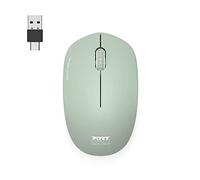 Port Designs Porta Connect Mouse Wireless pc Wireless 2.4 GHz Collezione 2 per Computer - sensore Ottico 1600 dpi - 3 Pulsanti - Compatto, ambidestro e Silenzioso Verde Oliva