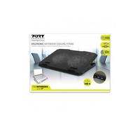 PORT DESIGNS PROFESSIONAL ERGONOMIC COOLING NOTEBOOK STAND FOR NOTEBOOKS UP TO 17P DUAL SILENT COOLING FANS USB-A NEW