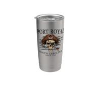 Port Royal South Carolina - Teschio pirata dal 1562, colore: Nero Bicchiere termico in acciaio inox doppia parete