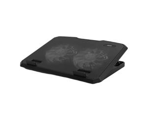 PORT, Supporto ergonomico ventilato regolabile per notebook da 17 pollici, Nero