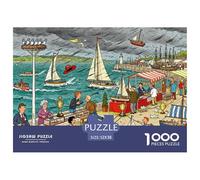 Port Weekend Yacht Model Exhibition in un giorno di tifone Puzzle in Legno Impermeabile DIY Puzzles Da 1000 Pezzi Regali Per Adulti Sfidanti E Rompicapo Giochi Educativi