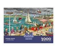 Port Weekend Yacht Model Exhibition in un giorno di tifone Puzzle in Legno Impermeabile DIY Puzzles Da 1000 Pezzi Per Adulti Divertenti Giochi Educativi