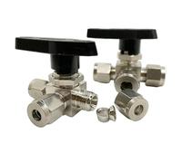 Porta 1/8" 1/4" 3/8" 1/2" 3 6 8 10 12 mm Raccordo a compressione in acciaio inossidabile 304 316L Pannello valvola a sfera a T orizzontale(6mm,SUS316L,T Port)