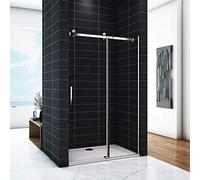 Porta 195cm per Box Doccia Nicchia Scorrevole Vetro 8mm Temperato Trasparente Anticalcare ProfiloIn Alluminio Cromato 110 cm