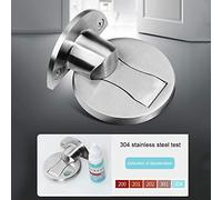 Porta 2pcs，Fermaporta pesante in acciaio inossidabile spazzolato montato a pavimento, con viti e nastro adesivo 3M for evitare che la porta o la parete sbattano o si ammaccano(White)