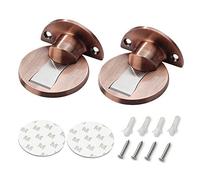 Porta 2pcs,Fermaporta pesante in acciaio inossidabile spazzolato montato a pavimento, con viti e nastro adesivo 3M for evitare che la porta o la parete sbattano o si ammaccano(Bronze)