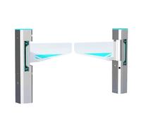 Porta a battente automatica in acciaio inox con allarme acustico e luminoso per supermercati, biblioteche e negozi al dettaglio, soluzione di ingresso/uscita (argento)