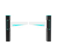 Porta a battente automatica in acciaio inox con allarme acustico e luminoso, soluzione ideale per l'ingresso e l'uscita di supermercati, biblioteche e negozi al dettaglio (nero)
