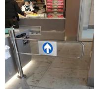 Porta a battente automatica, ingresso unidirezionale per negozi e supermercati, cancello di sicurezza in metallo personalizzabile, design a mezza vita, 55 cm, ideale per ingressi aziendali