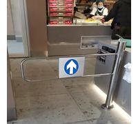 Porta a battente automatica personalizzabile - Cancello di sicurezza a direzione singola per negozi e mercati Dispositivo di ingresso/uscita in metallo, design a metà (destra 70 cm)