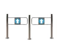 Porta A Battente Con Rimbalzo Automatico, Cancello D'Ingresso In Acciaio Inossidabile A 1 Via Per Negozio, Biblioteca, Magazzino - Barriera A Spinta Manuale, Dispositivo Di Sicurezza 5,9X3,2 Piedi, A