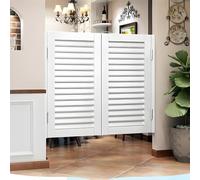 Porta a Battente da Saloon Bianchi, Porte Oscillanti in Legno con Cerniere in Metallo a Chiusura Automatica e Kit di Ferramenta per Entrata, Giardino, Corridoio, Cucina(90x100cm(35.4x39.4in))