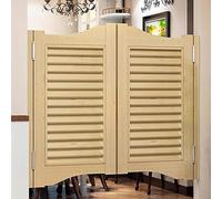 Porta a battente in legno con chiusura automatica, mezza porta prefabbricata, per cucina e bar, marrone chiaro, 75 cm, elegante soluzione per ingresso interno