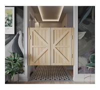 Porta a battente in legno massello, a mezza porta, chiusura automatica, porte per bar e saloon con cerniere per una facile installazione, design con apertura bidirezionale per l'ingresso del negozio