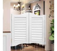 Porta a battente in legno massello con cerniere a chiusura automatica, stile caffè Louvered per divisorio bar cucina, soluzione recinzione a mezza vita