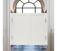 Porta a battente in legno massello con cerniere, cancello per la privacy, per cucina e negozio, larghezza 70-139,7 cm, finitura marrone, ideale per divisorio pub (larghezza 105 cm x altezza 90 cm)