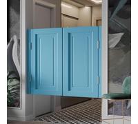 Porta a battente in legno massello con cerniere in metallo, motivo cowboy, per scale, bagno, camera da letto, balcone