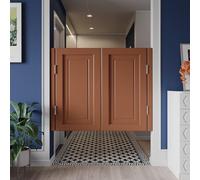 Porta a battente in legno massello con cerniere in metallo, motivo cowboy, per scale, bagno, camera da letto, balcone
