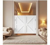 Porta a Battente in Legno Massiccio, Porte oscillanti Interne caffè Bar Saloon Door, Porta Divisoria Interna per Scale da Cucina Negozio Bar,Bianca,125x90cm