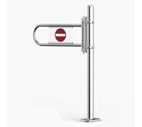 Porta a battente in metallo resistente con bloccaggio manuale e automatico per una maggiore sicurezza agli ingressi del supermercato e ai banchi cassa del magazzino | Soluzione di controllo accessi