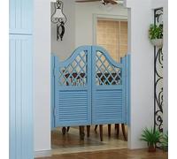 Porta a battente per saloon in legno massello con cerniere a chiusura automatica, porta interna della cucina, bar, ideale per centri commerciali, saloni e dispensa del maggiordomo (blu, larghezza 71 x
