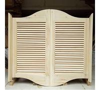 Porta a battente per saloon non finita, in legno massiccio con cerniere, apertura bidirezionale con chiusura automatica per ingresso portico bar