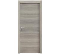 Porta a Battente Rovere Grigio Cm 210x90 Reversibile Cieca Liscia Microtec