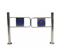 Porta a battente singola direzionale in acciaio inox per supermercati, corridoi di fabbriche, sentieri del parco, negozi al dettaglio, colore argento, 100 x 97 cm, design resistente
