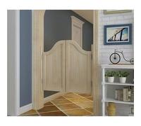Porta a due vie in legno massello con chiusura automatica con cerniere in metallo per decorazione d'interni e stabilità della sala da pranzo