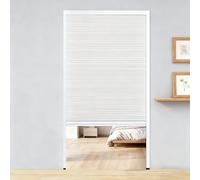 Porta a fisarmonica Porta a soffietto con zanzariera, porta divisoria invisibile interna, pieghevole verticale con telaio in alluminio(White,WxH 42x80in(106x203cm))